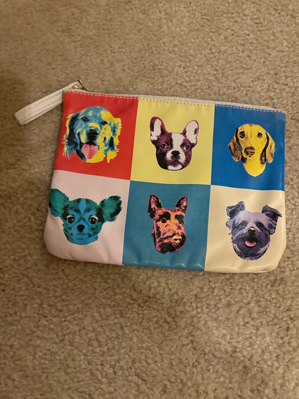 Small Zippered Pouch with Dog Faces